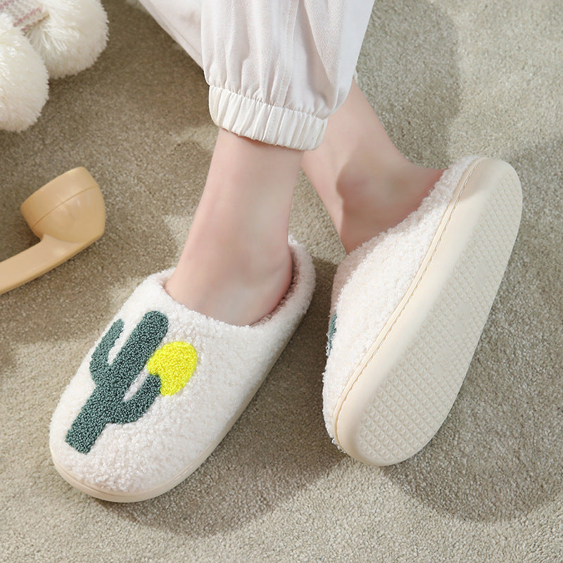 Wholesale New Cactus Thick Anti-slip Cute Winter Cotton Slippers